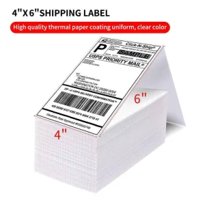 4×6 Fanfold Direct Thermal Shipping Labels 100x150mm Waterproof Logistics Sticker Paper for Barcode Tags