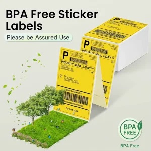 4×6 Thermal Three-Layer Coreless Shipping Labels 500 Fanfold Waterproof BPA Free Adhesive Sticker Scratch-Off Oil Proof