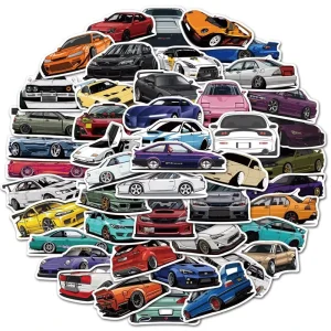 50 Car Graffiti Stickers PVC VINYL Sticker Cartoon Car Boot Skateboard Guitar Stickers