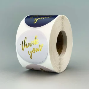500 Pcs Roll 1.5 Inch (38mm) Factory High Quality Round Waterproof Label Vinyl Packaging Thank You Stickers for Small Business