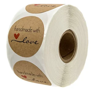 500 Sheets Roll Round Kraft Sticker Handmade Self Adhesive Baking Decorations Stickers