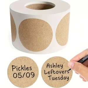 500Pcs Roll Kraft Round Stickers Self-adhesive Label Paper Sticker Classification Name Personalized Labels Thank You Stickers