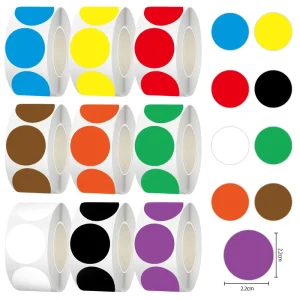 500pcs Roll Mixed Colored Dot Stickers Packaging Label Journal Sealing Stickers for Bag Book Decorative Roll Sticker Custom Logo