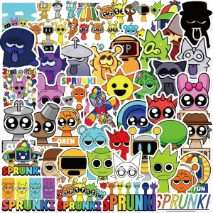 50PCS Cartoon SPRUNKI Box Graffiti Stickers Decorative Guitar Notebook Luggage DIY Waterproof