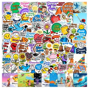50PCS Cute cartoon be positive kids gift encouraging phrase sticker