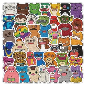 50PCS Funny Ugly Monster Fuggler Vinyl Graffiti Sticker Waterproof Holiday Decoration with Die Cutting