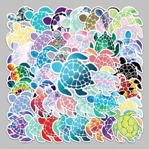 50PCS High Quality Graffiti Waterproof PVC Material Sea Turtle Stickers for Water Cup Guitar Backpack Decoration Stickers