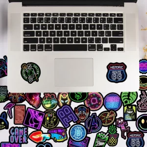 50PCS Neon Style Graffiti Stickers Waterproof Vinyl Stickers Cell Phone Computer Decorative Stickers