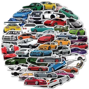 50PCS Personality Sport Car Racing Motorcycle Computer Waterproof PVC Decals Stickers Decoration