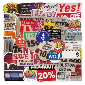 50PCS Pop Stickers Personalized Vinyl Decorative Luggage Notebook Waterproof Removable Stickers