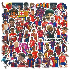 50Pcs Cool Lamine Yamal Soccer Player Graffiti Stickers for Bottle Luggage Football Sport Sticker