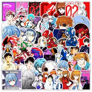 50Pcs Japan Anime Evangelions Graffiti Stickers Decorative Label for Luggage Laptop Guitar Helmet Skateboard Waterproof Sticker
