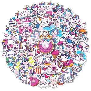 50pcs Eco Friendly Product Label Unicorn Wall Decal Stickers Self Adhesive Vinyl Stickers for Kids Room DIY Decoration