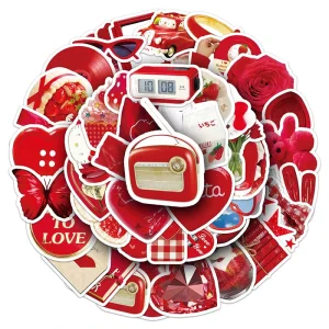 50pcs Factory Promotion Thermos Cup Stickers Creative Custom Decoration Red Ins Style Stickers