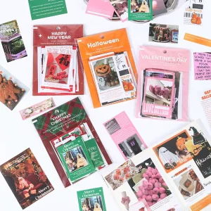 50pcs Student Material Paper Stickers Scrapbook Decoration New Year’s and Valentine’s Day Stickers for Festival