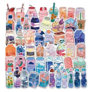 50pcs Vinyl Waterproof Stickers Water Bottles Stickers for Computer Water Bottle Skateboard
