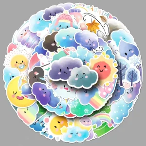 50pcs Weather Graffiti PVC Waterproof Sticker DIY Decoration Notebook Guitar Water Cup Luggage