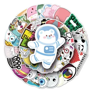 53Pcs Factory Custom Cartoon INS VSCO Sticker Die Cut Waterproof Vinyl Cartoon Sticker