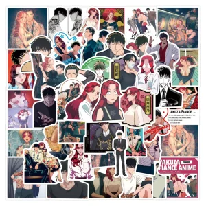 54Pcs Anime Yakuza Fiance Graffiti Stickers for Phone Wall Decor Japanese Cartoon Sticker