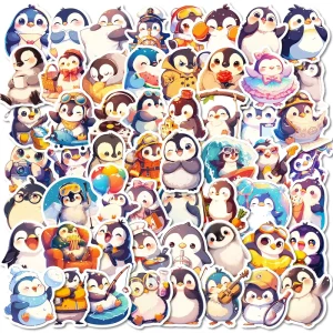 56Pcs Cute Little Penguin Cartoon Graffiti Stickers for Book Bottle Decor Antarctic Animal Sticker