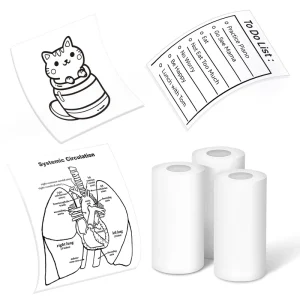 57mm Mini Thermal Printer Paper Removable Acrylic Self-Adhesive Sticker Roll for Student Homework Error Book Printing