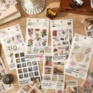 6 Sheets Pack Paper-to-Paper Self-adhesive Temperature Stickers Plain Paper Stickers Children’s Stickers Holiday Decoration DIY