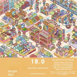 6 Sheets Per Pack Yanyou 18.0 Series Yanyou Island New Year Street Scene 3D Miniature DIY Decal Set