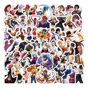 60Pcs Classic Game the King of Fighters PVC Logo Graffiti Stickers Waterproof for Bottles & Laptops Decor