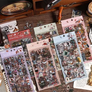 6pcs pack Waterproof Paper Stickers for Holiday Decoration Cartoon Pattern DIY Creative Cut Adhesive Stickers for Pet Handbook