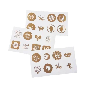 80 Pcs Pack Unique White and Gold Paper Seal Stickers Baking Congratulation Birthday Party Gift Sealing Stickers Book Decor