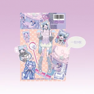 9 Stickers Per Pack Postcard Sized Cards Korean Instagram Style Girl Phone Stickers Character Gacha Card Materials