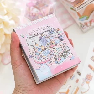 96 Sheet Miniature Scenery Sticker Book Collection Miniature Scenes Scenery Decoration Material Collection Book