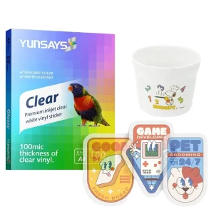 A3 Sheets Transparent Clear Adhesive PET Sticker for Inkjet and Laser Printers Inkjet Sticker Paper Cosmetic Custom Sticker