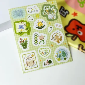A4 A5 A6 Custom Kiss Cut Stickers Sheet Printing Adhesive Vinyl Waterproof Cute Cartoon Logo Sticker Sheet for Kids