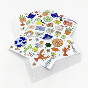 A4 A5 A6 Size Sticker Matte Adhesive Vinyl Waterproof Label Custom Kiss Cut Sticker Sheets