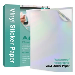 A4 Inkjet Waterproof Holographic PET Sticker Paper Glossy Surface Printable Adhesive Label Vinyl for Promotions