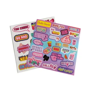 A5 Custom Waterproof Vinyl Kiss Cut Sticker Sheet Cute Cartoon Logo for Kids for Promotions and Grocery Use