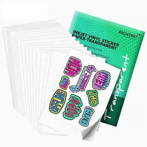 AMZ Hot Sell Transparent Glossy Printable Vinyl Sticker Paper for Inkjet Printers
