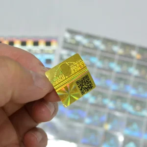 Adhesive 25 Mic PET QR Code Hologram Custom Vinyl Sticker with Strong Adhesive