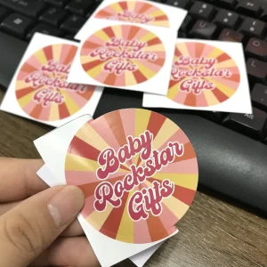 Adhesive Cartoon Promotional Packaging Labels Custom Outdoors Window Label PVC Round Logo Individual Die Cut Vinyl Sticker