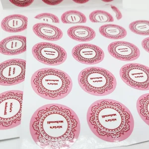 Adhesive Glossy Customized Stickersheet Printing Logo Round Logo Vintage Stickers