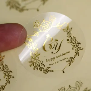 Adhesive Label Printing Waterproof Transparent Sealing PVC Trademark Logo Sticker Design Colorful UV Coating Recyclable