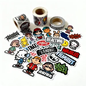 Adhesive Paper Sticker Custom Holographic PVC Vinyl Stickers UV Coated Waterproof Die Cut Adhesive Custom