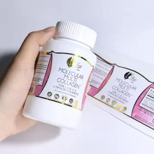 Adhesive Waterproof Vinyl Product Label Stickers Custom Gold Foil Olive Oil Food Grade Supplement Labels