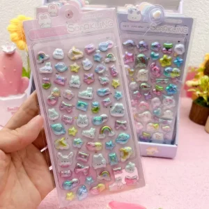 Adorable Anime Cartoon Stickers Pack Animal Clear Decorative Sticker Custom for Kid Phone Photo Stationery Dog Rabbit Cat