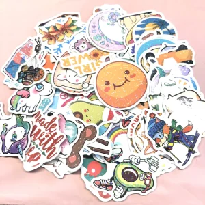 Advertising Promotion Custom Printing Logo Label Shiny Die Cutting Sticker Sheet Self Adhesive Waterproof Vinyl Die Cut Stickers