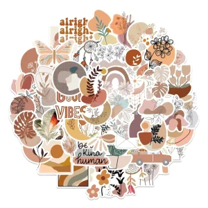 Aesthetic Die Cut Vinyl Stickers Pack 50 Pcs Decorative Sticker Decals for Water Bottles Laptop Phone Computer Guitar