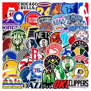 American NBA Basketball Graffiti Decorative Stickers 50pcs Waterproof Labels for Luggage Laptop Guitar Helmet Skateboard