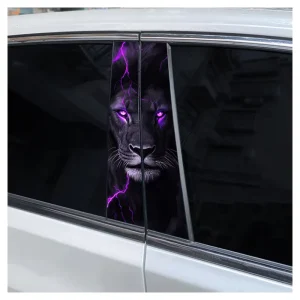 Animal Pattern Vinyl Car B-Pillar Stickers Waterproof Exterior Side Decal Straps with Logo Use for Car Body