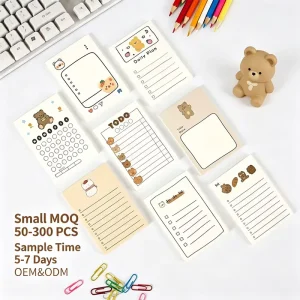 Animas Design Custom Logo Self Adhesive Notepad 50 Sheets 7x10cm Cute Sticky Memo Pads for Office Home to Do List